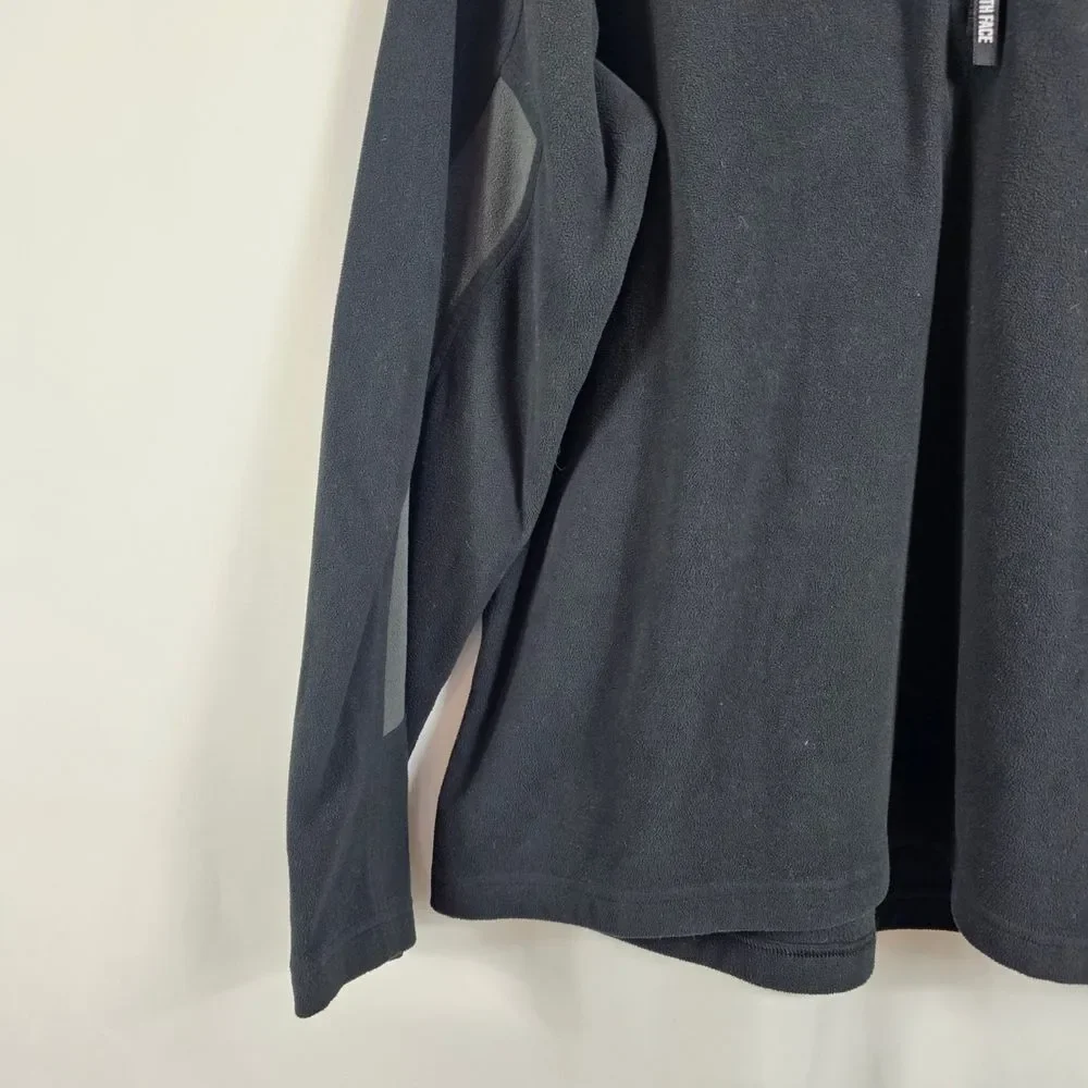 The North Face TKA 100 Quarter Zip Pullover In Black And Gray - Size XL